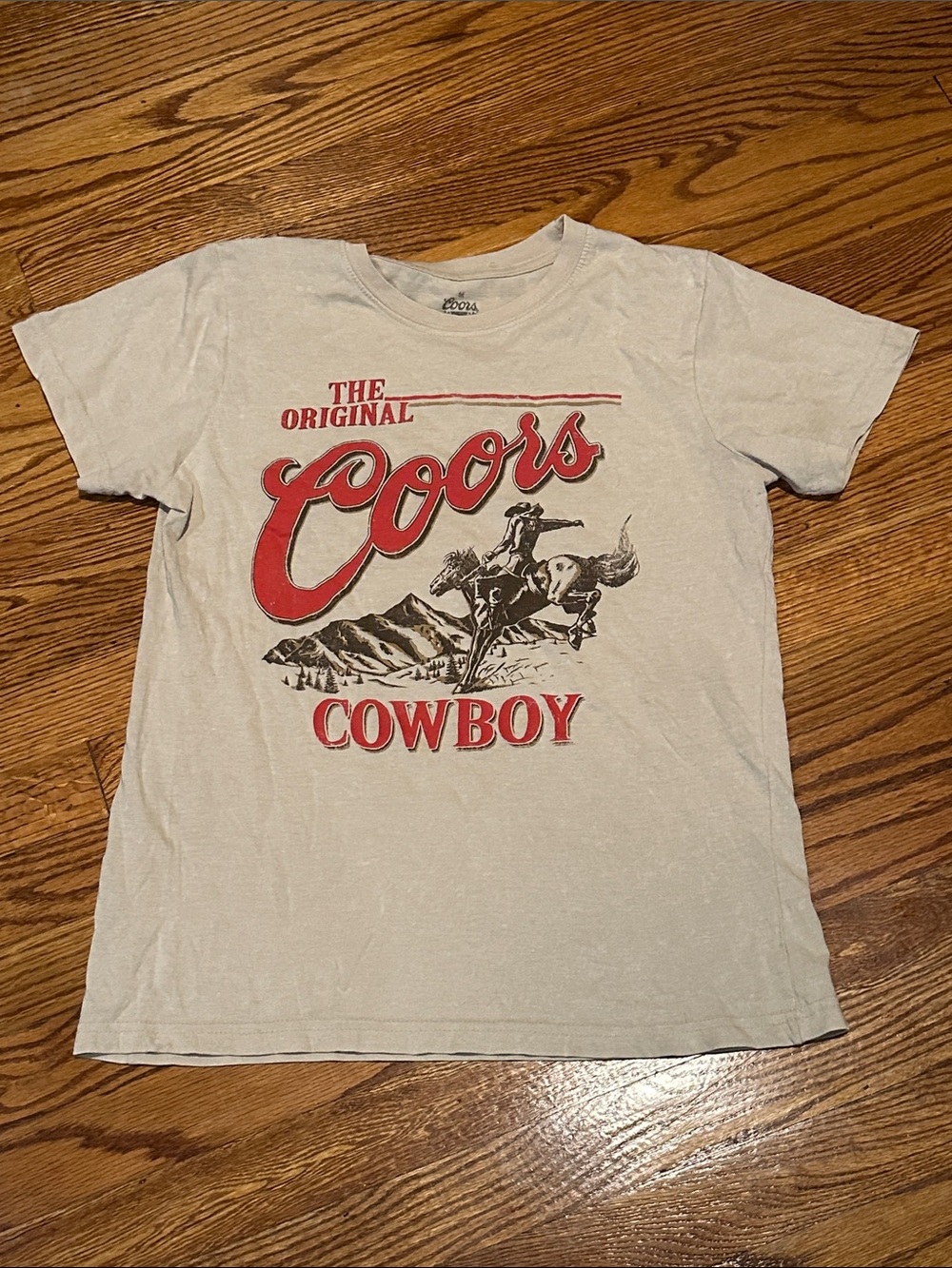 Coors Cowboy Graphic Tee - Cream with Red Print
